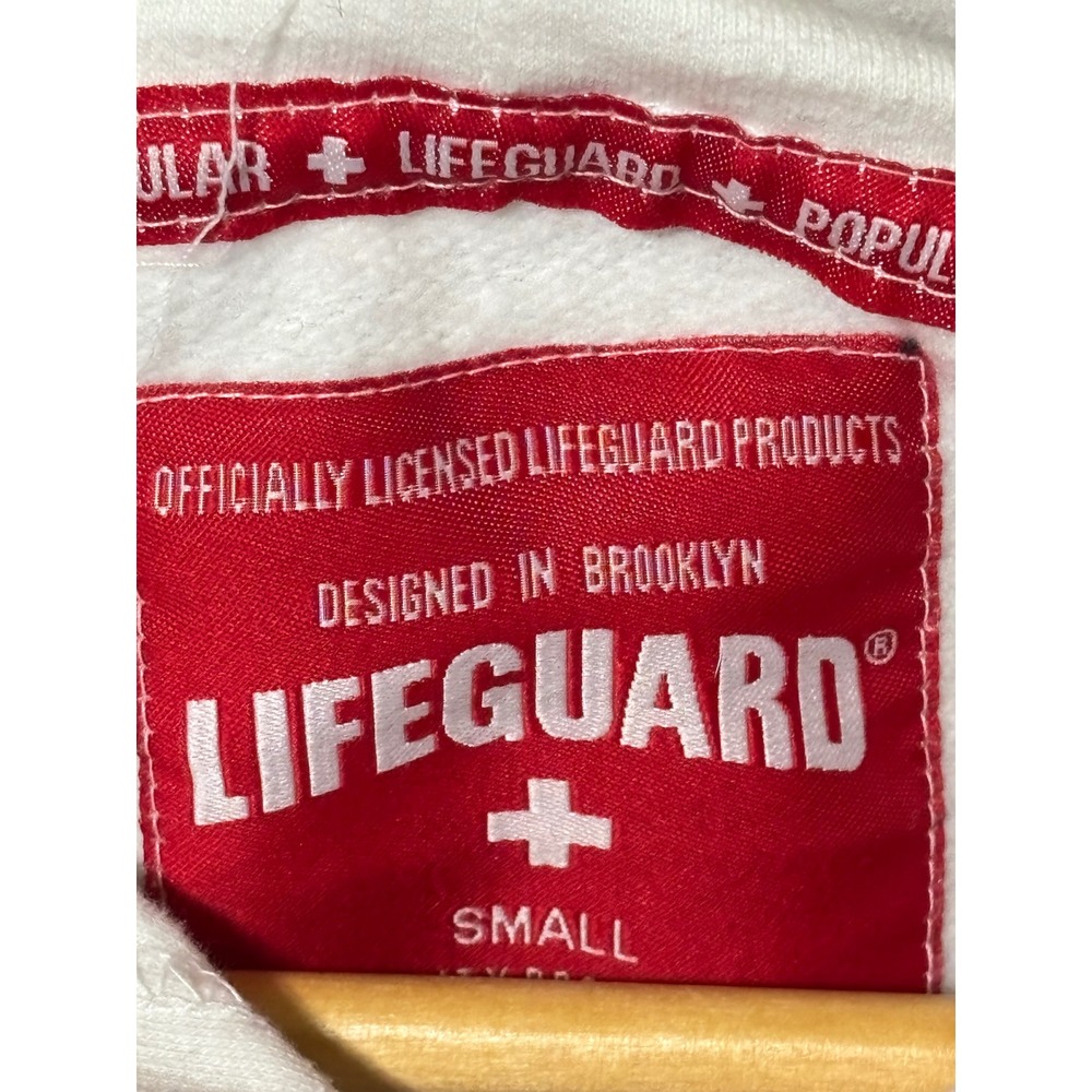 Official Lifeguard Daytona Beach FL Hoodie Sweatshirt White Red Mens Small - Picture 5 of 7